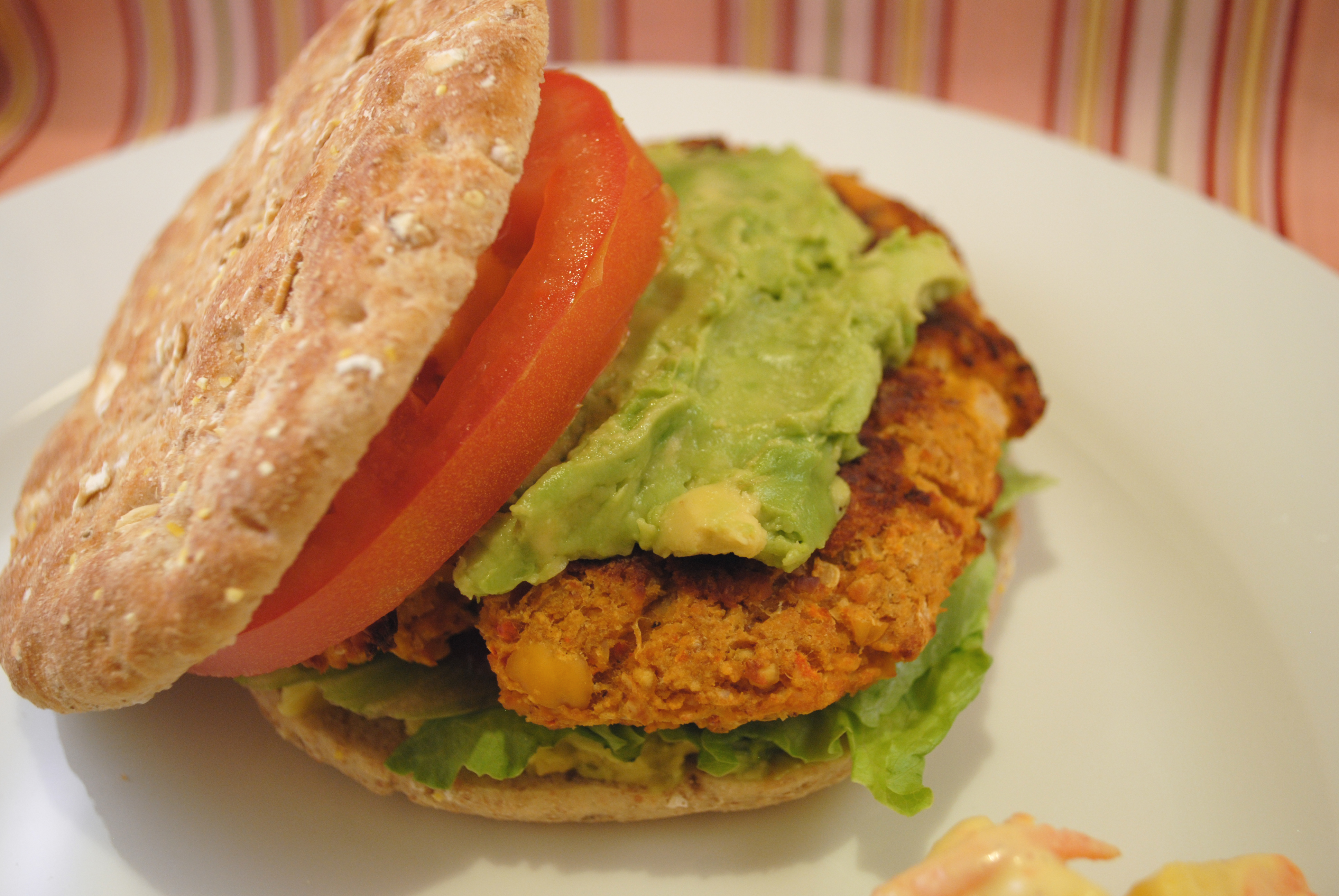 spicy vegan chickpea burger