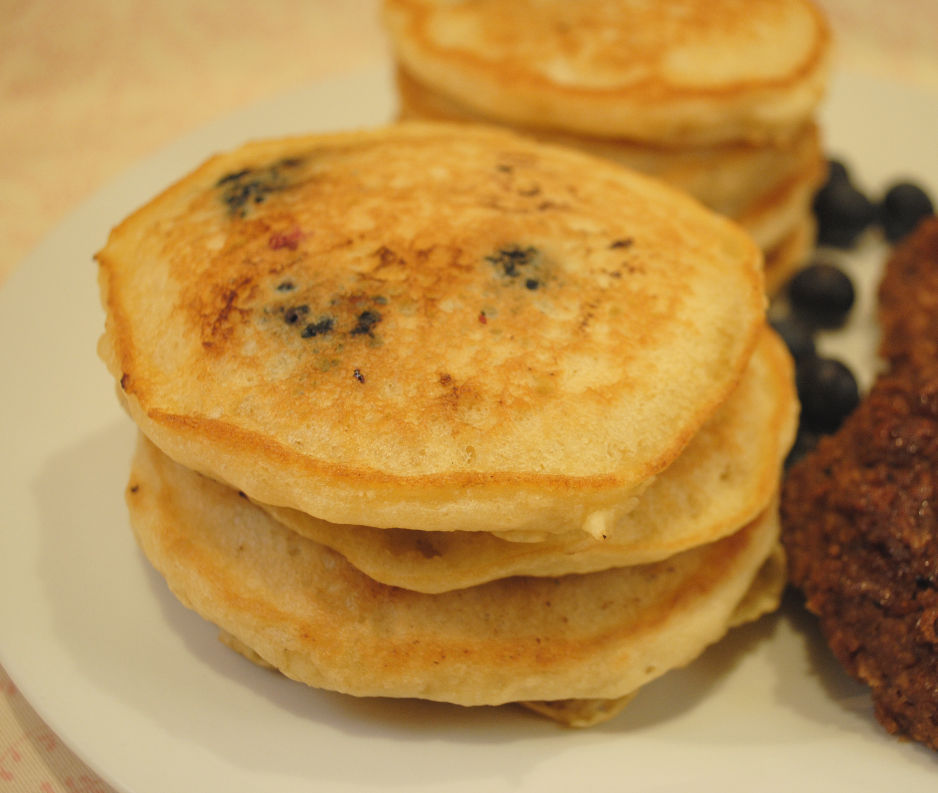 Vegan Blueberry Pancakes and Sausage Vegan Blueberry Pancakes and Sausage