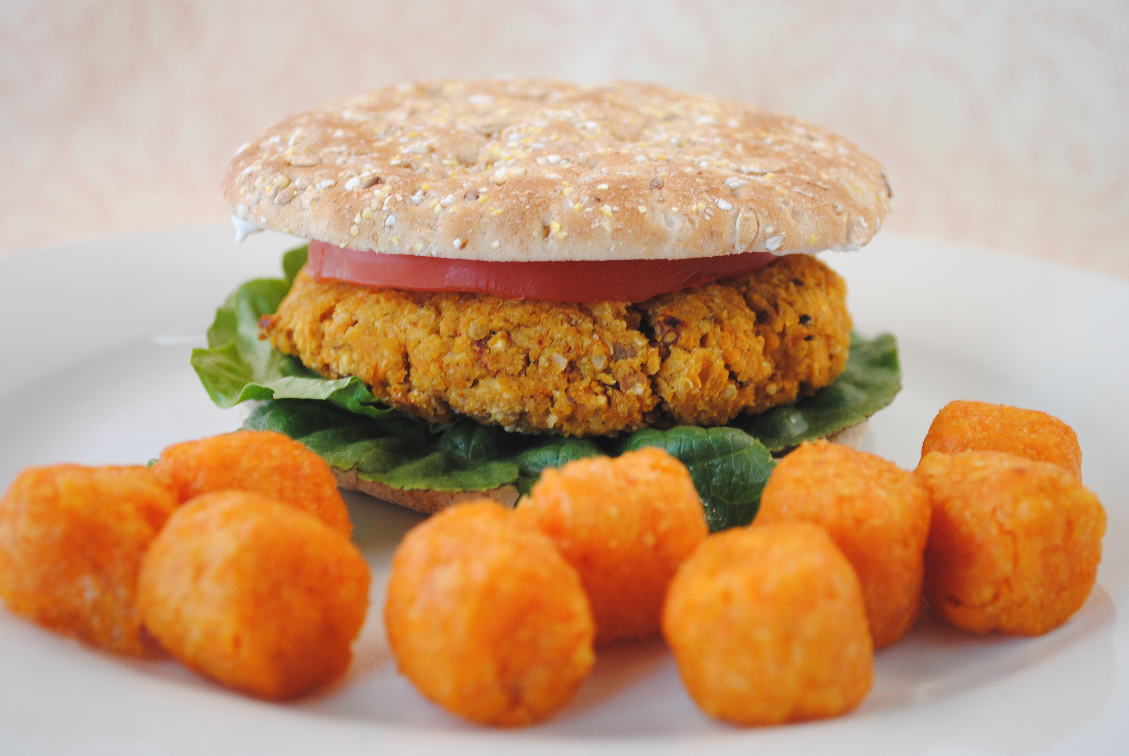 Vegan smoky-sweet chickpea burger with adobo