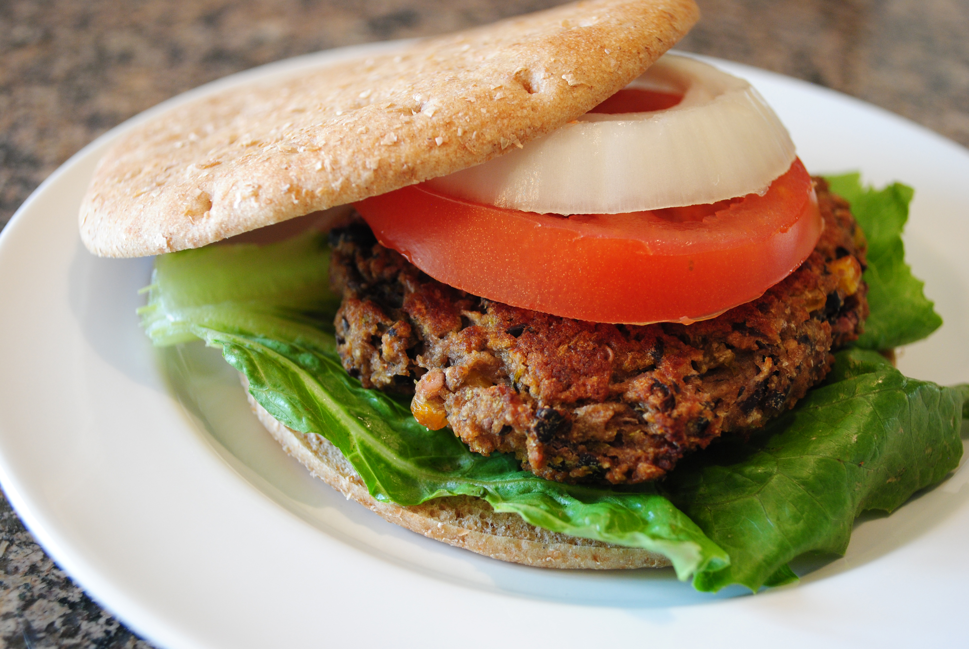 Vegan Green Chile Blackbean Burger