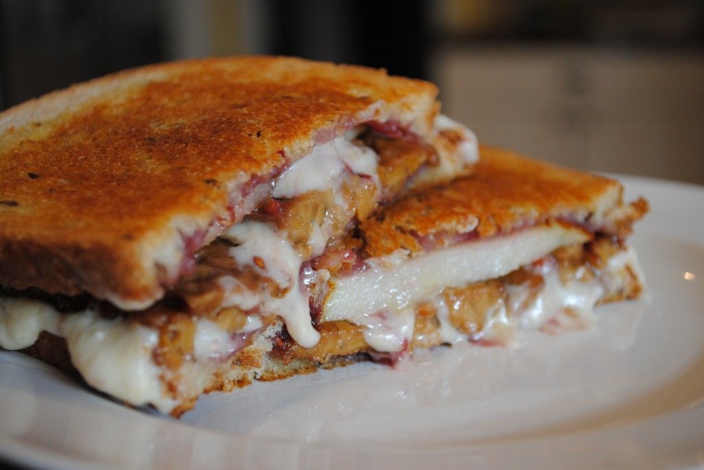 pear, bacon, raspberry grilled cheese4