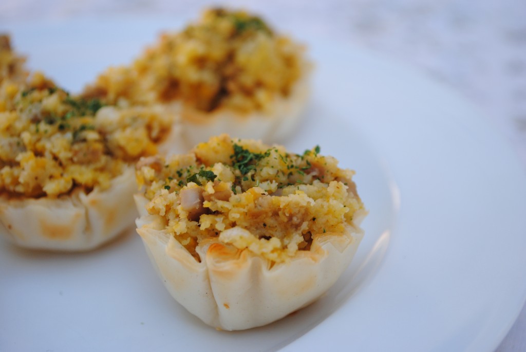 Vegan Butternut-Sausage Stuffed Phyllo Cups