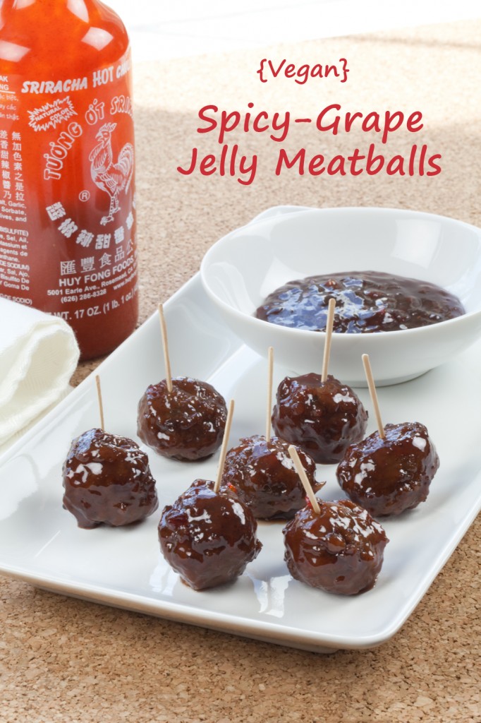 Spicy-Grape Jelly Meatballs #vegan