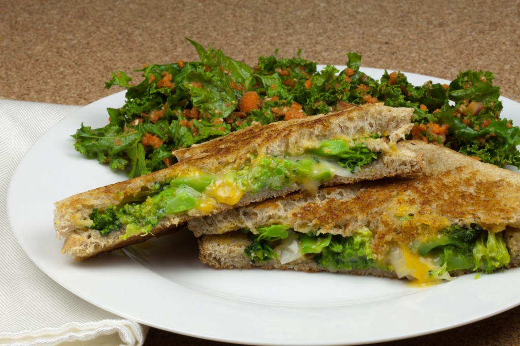 Vegan "Broccoli Cheese Soup" Grilled Cheese