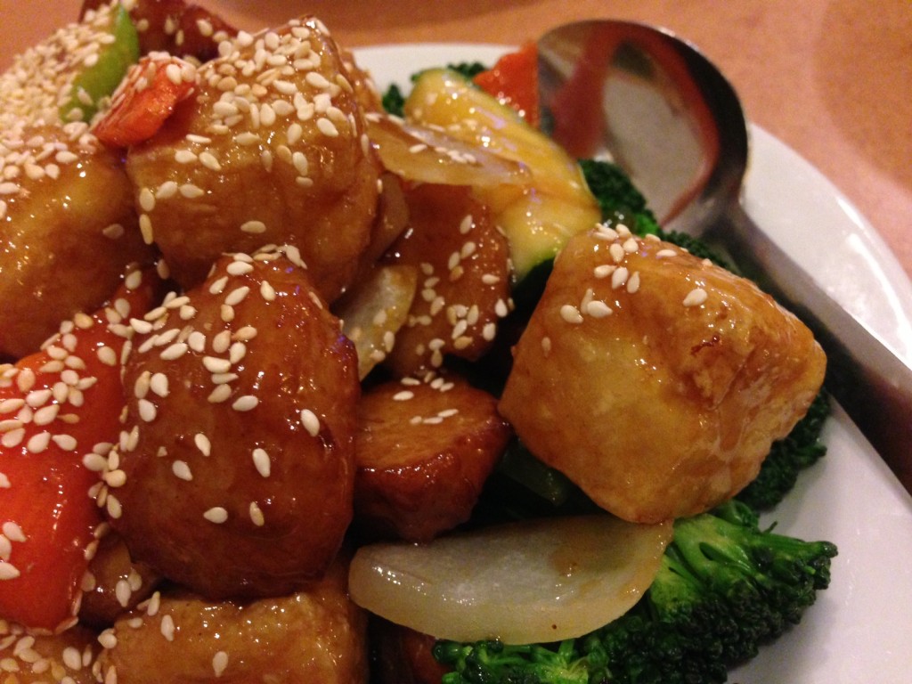 Sesame "chicken" with tofu