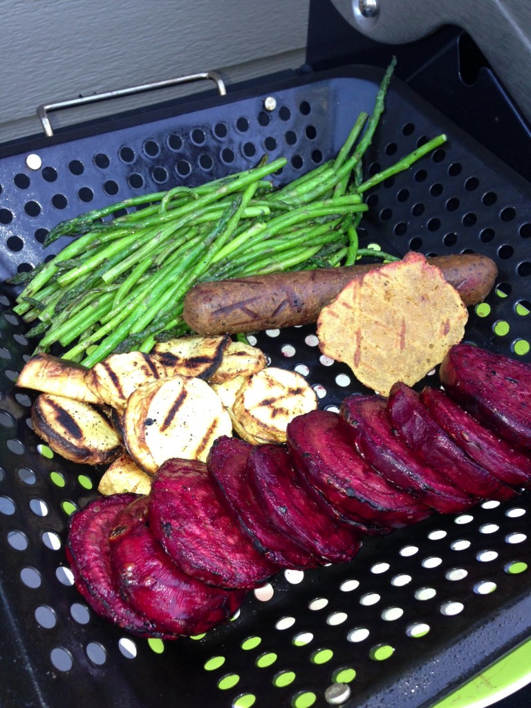 Grilled Beets, Turnips, Asparagus, Seitan and Tofurky!