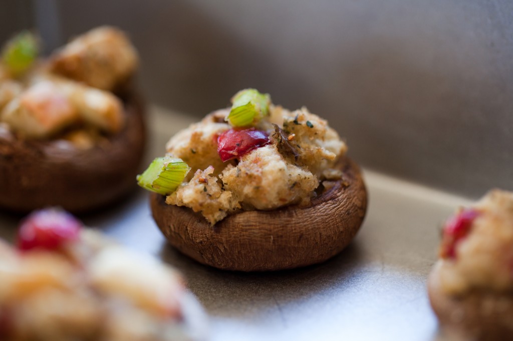 Vegan New England-Style Stuffing Stuffed Mushrooms