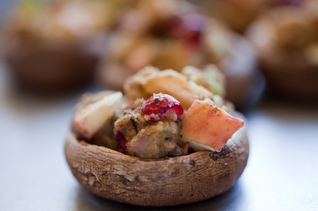 Vegan New England-Style Stuffing Stuffed Mushrooms