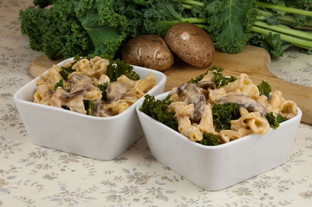 Vegan Creamy Portobello Mushroom and Kale Pasta