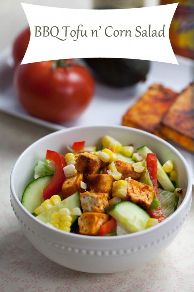 Buffalo Tofu n' Corn Salad | www.thatwasvegan.com