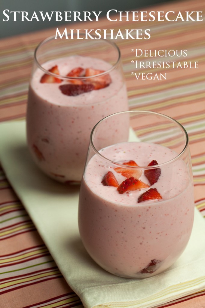 Strawberry Cheesecake Milkshakes | www.thatwasvegan.com