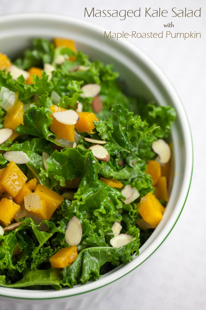 Massaged Kale Salad with Maple Roasted Pumpkin | www.thatwasvegan.com