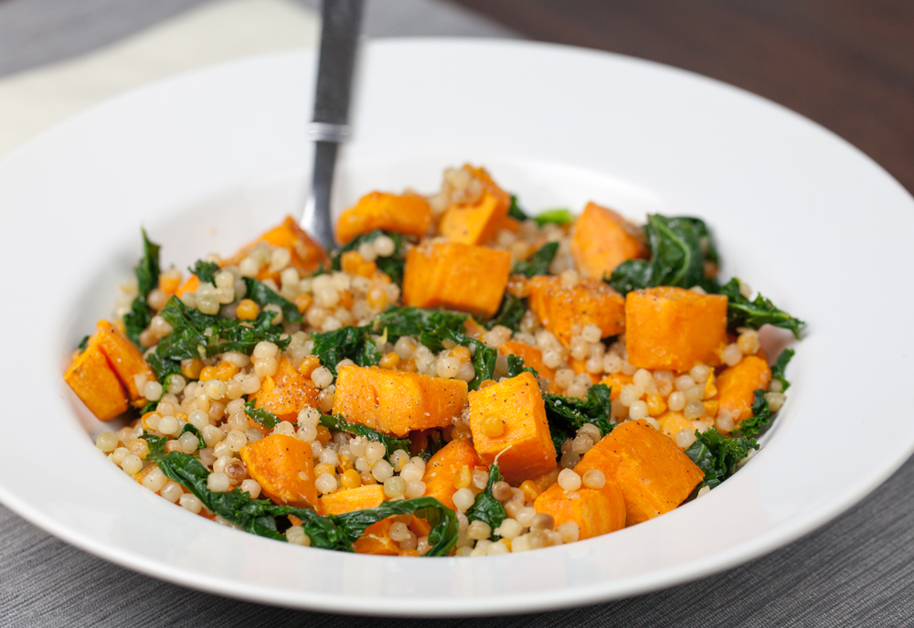 Lemon Couscous with Sweet Potato and Kale | www.thatwasvegan.com