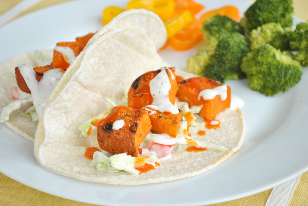 Buffalo Ranch Sweet Potato Tacos | www.thatwasvegan.com