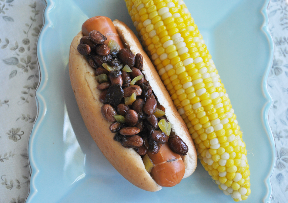 Green Chile Baked Bean Veggie Dogs | www.thatwasvegan.com