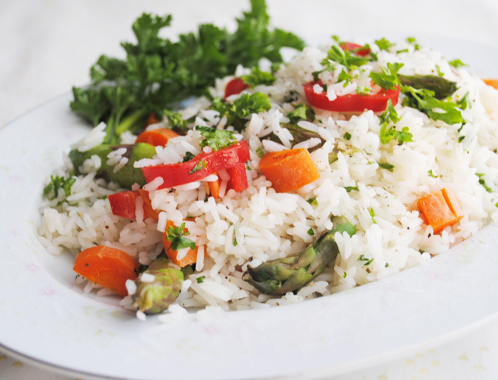 Citrus-Sweet Basmati Rice with Spring Vegetables | www.thatwasvegan.com