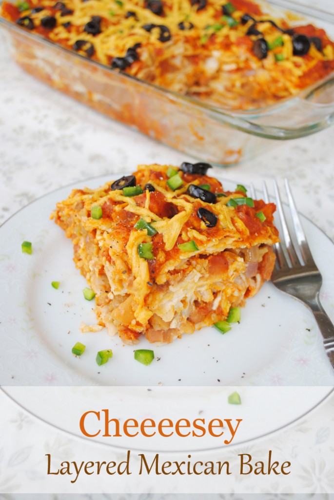 Cheesy Layered Mexican Bake | www.thatwasvegan.com