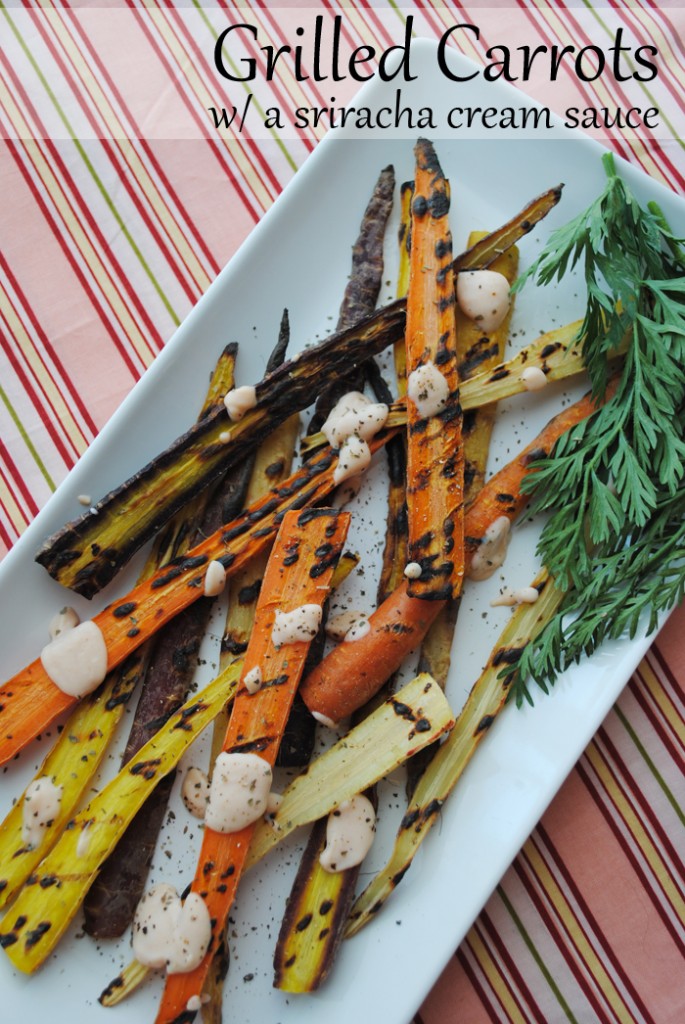 Grilled Carrots with a Sriracha Cream Sauce | www.thatwasvegan.com