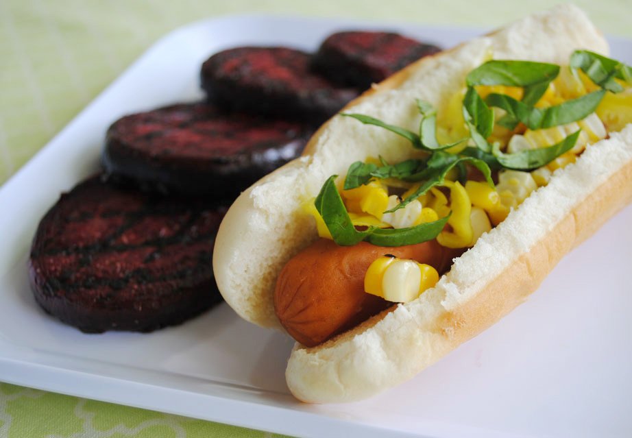 Sweet Basil, Corn, Pepperoncini Veggie Dogs | www.thatwasvegan.com