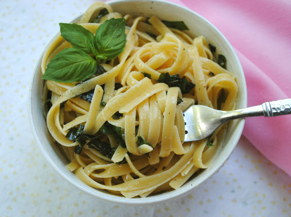 Lemon Basil Buttered Noodles - Vegan, delicious, and easy!