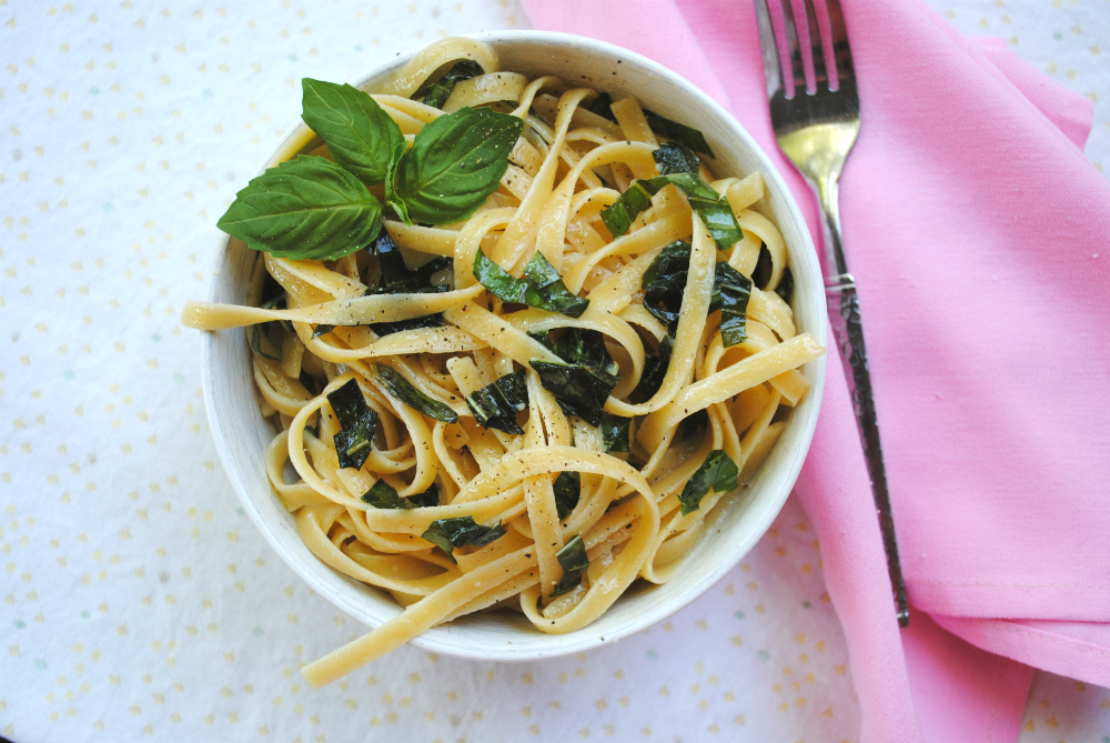 Lemon Basil Buttered Noodles - Vegan, delicious, and easy!