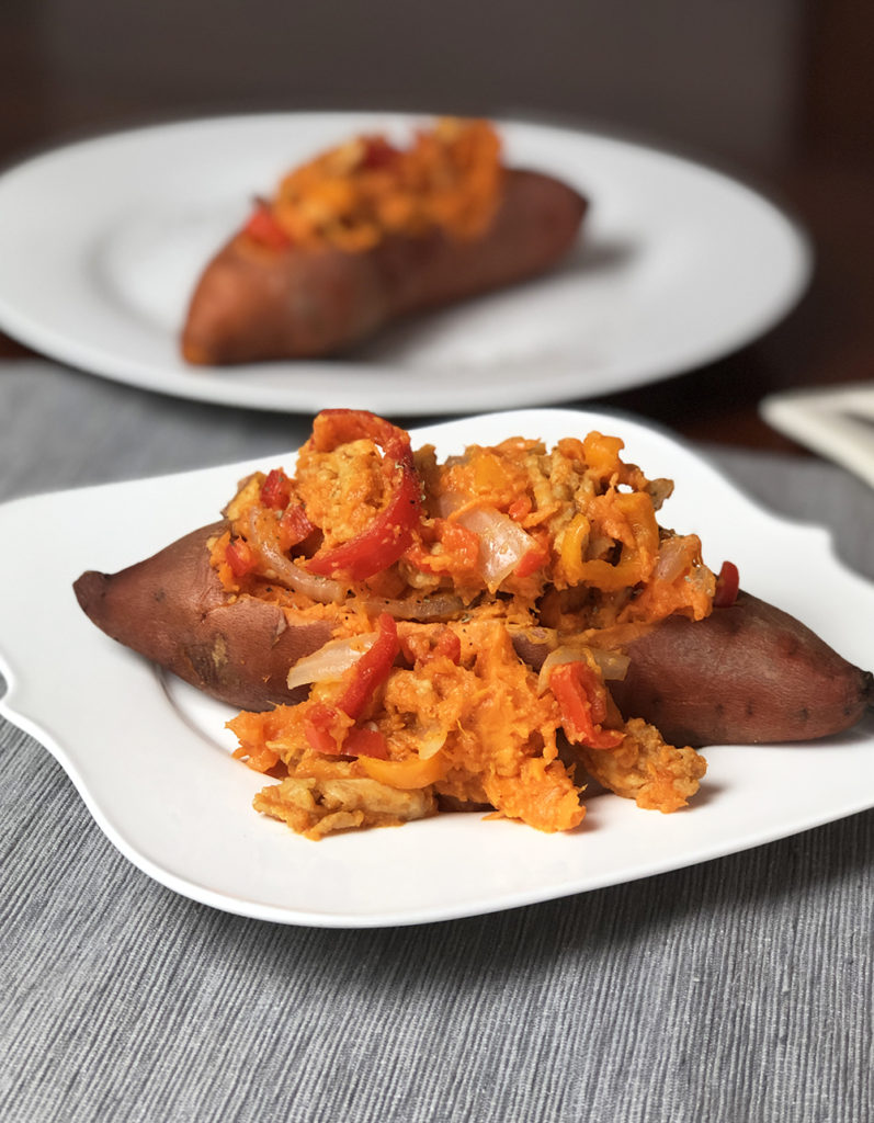 Fajita Baked Sweet Potatoes (Instant Pot)