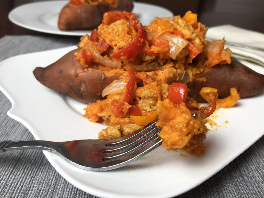 Fajita Baked Sweet Potatoes (Instant Pot)