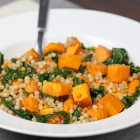 Lemon Couscous with Sweet Potatoes and Kale