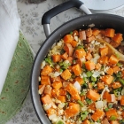 Spicy Sweet Potato Hash with Roasted Poblanos