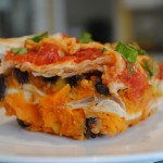 Vegan Layered Sweet Potato Enchilada Casserole | www.thatwasvegan.com