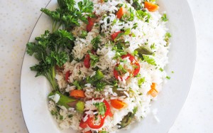 Citrus-Sweet Basmati Rice with Spring Vegetables | www.thatwasvegan.com