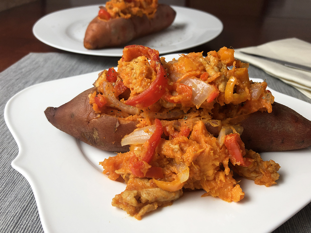 Fajita Baked Sweet Potatoes (Instant Pot)